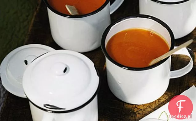 Zupa z pieczonych słodkich ziemniaków i jabłek
