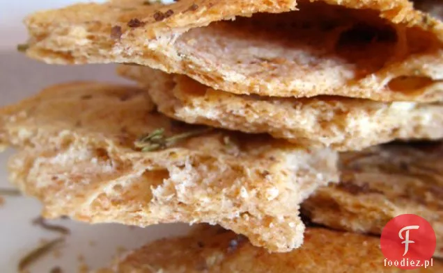 Flatbreads len-rozmaryn z wędzoną solą morską
