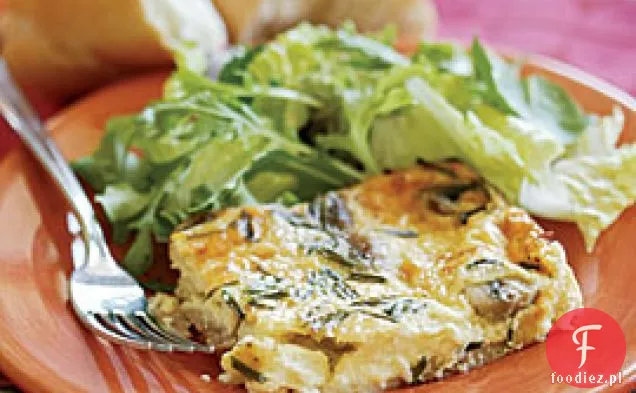 Szynka, pieczarki i szczypiorek (nadzienie na słony Clafoutis)