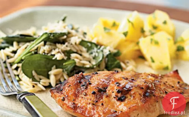 Grillowany łosoś z polewą morelowo-musztardową