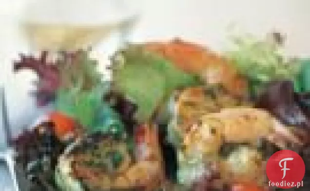 Pesto Krewetki Na Mieszanych Zieleni