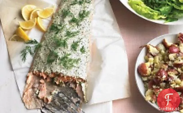 Pieczony Łosoś Z Herbowanym Jogurtem