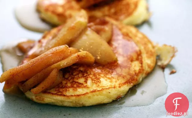 Lemon Ricotta Pancakes With Sauteed Apples