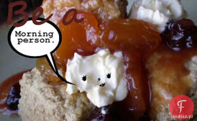 Darling Daybreak Biscuits With Golden Apricot-cherry Gravy