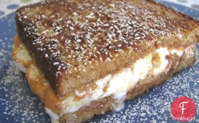 Puffy Banan Peanut Butter Cup Słodka Kanapka Z Grilla