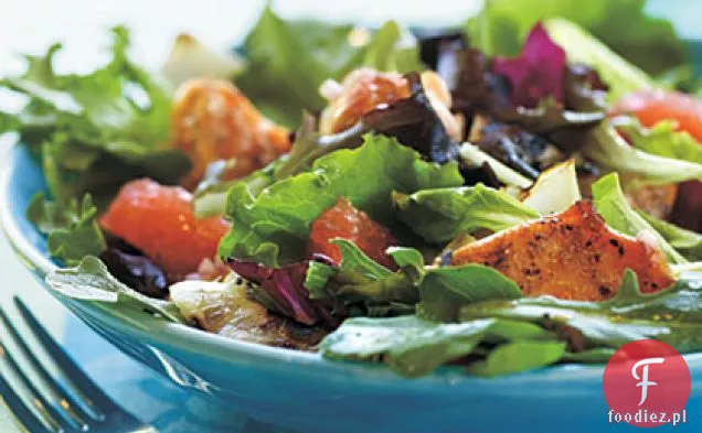 Grillowana Sałatka z łososia i grejpfruta z winegretem z krwawej pomarańczy