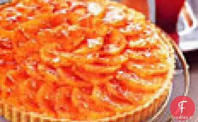 Krwawa tarta pomarańczowa z kremem z ciasta Kardamonowego