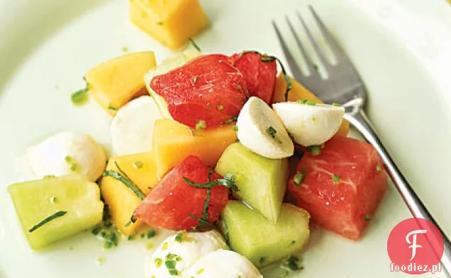 Trzy Melonowa Sałatka Mozzarrella