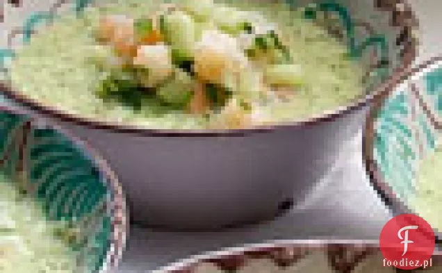 Ogórek Gazpacho z krewetkami i melonem