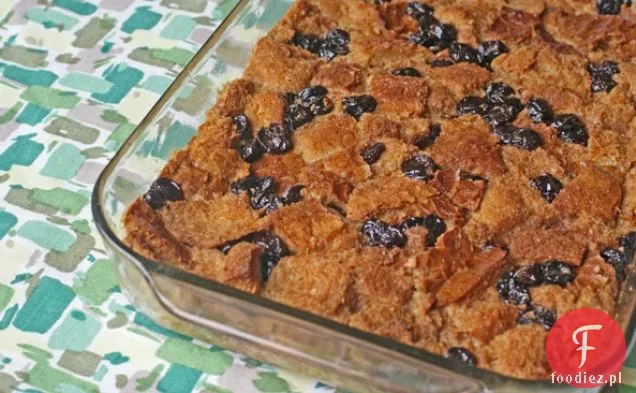 Bezglutenowy budyń chlebowy wiśniowo-pomarańczowy