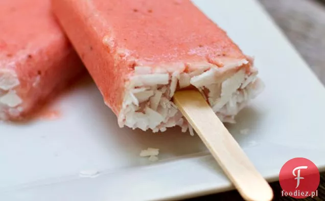 Strawberry Peach Coconut Popsicles