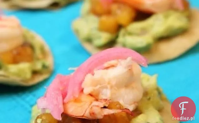 Krewetki gotowane w kokosie Tostadas