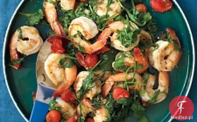 Smażone Krewetki Z Rukolą I Pomidorami
