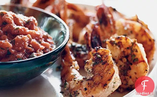 Krewetki imbirowo-czosnkowe z pikantnym sosem pomidorowym