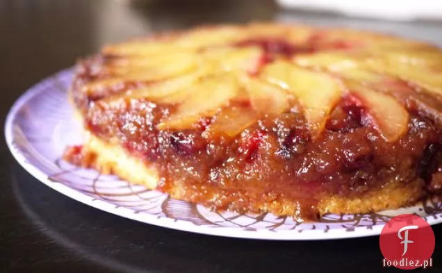 Ciasto Z Gruszką Żurawinową Do Góry Nogami