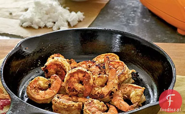 Tandoori krewetki z chutneyem kokosowo-kolendrowym