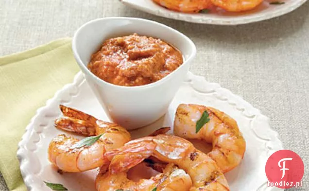 Grillowane krewetki z sosem Romesco