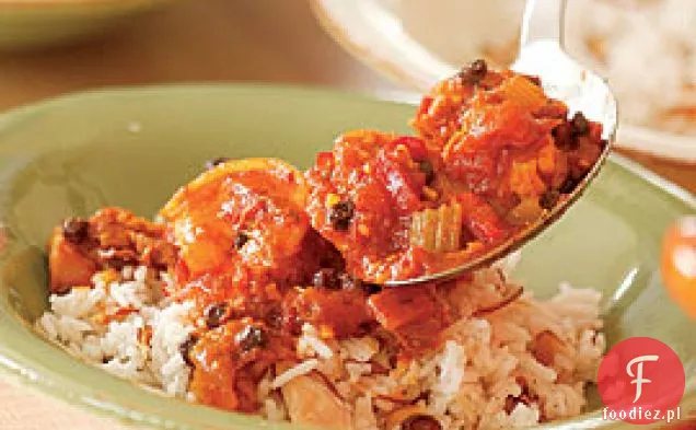 Ragoût Z Kurczaka I Krewetek Z Przyprawami Curry