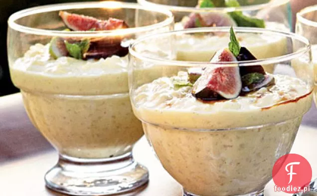 Cytrynowy Pudding ryżowy z figami i Sabą