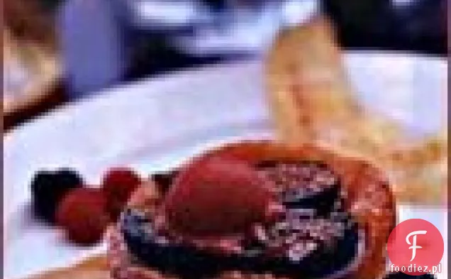 Figowa tarta karmelowa z malinowym sorbetem