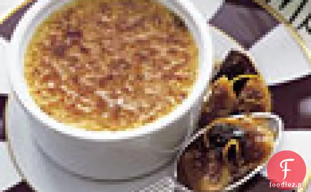 Biały pieprz Crème Brûlée z kompotem z figi i śliwek