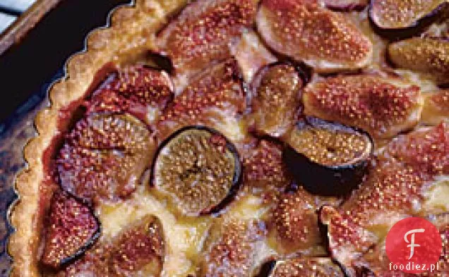 Świeża Tarta Figowa Z Kremem Z Kwiatów Pomarańczy