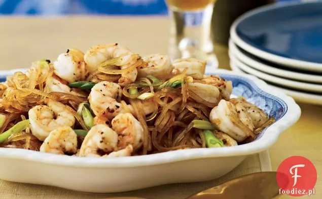 Pan-Seared Sichuan Shrimp with Mung Bean Noodles