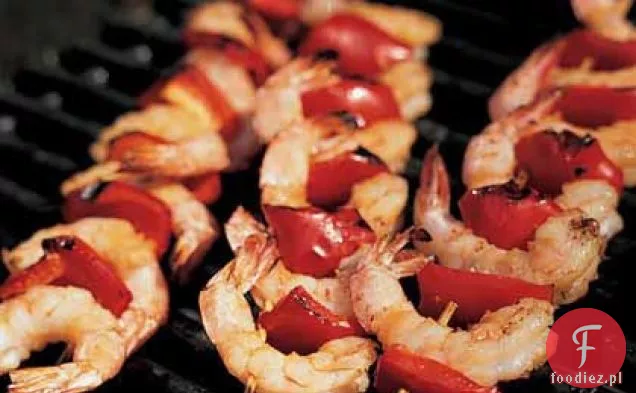 Indonezyjskie krewetki Sate z kremowym sosem orzechowym