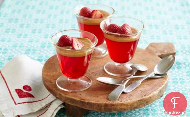 Żelatyna truskawkowa z sosem Dulce de Leche
