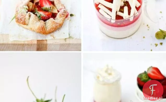 Jogurt Panna Cotta Z Warstwami Musu Truskawkowego I Strawbe