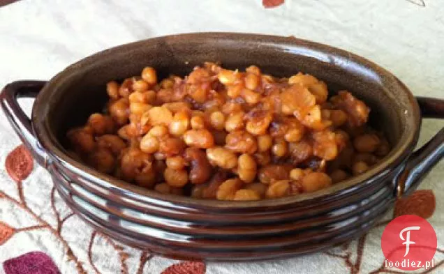 Bourbon Mango Slow Cooker Baked Beans