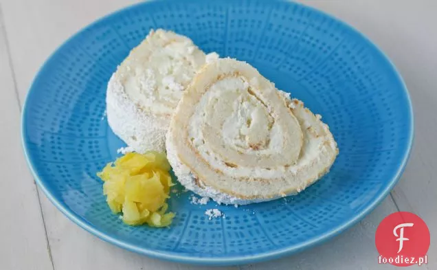 Pina Colada Angel Food Cake Roll
