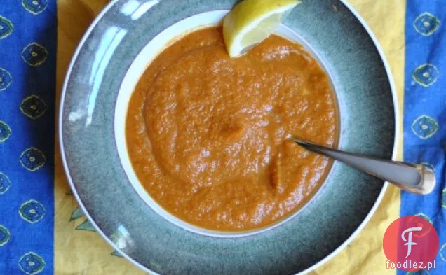 Pieczone krewetki z makaronem cytrynowym i szparagami