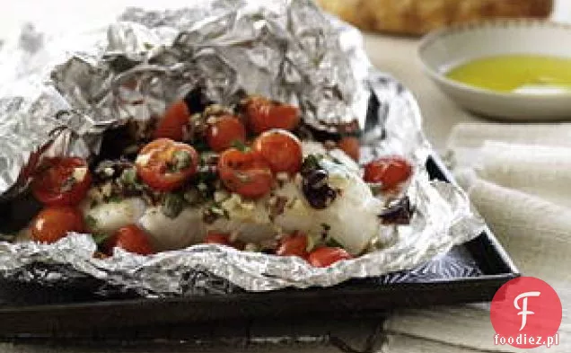 Sea Bass Puttanesca W Woreczku Foliowym