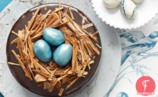 Bogate ciasto czekoladowe z lukrem Ganache i gniazdem Truflowo-jajecznym