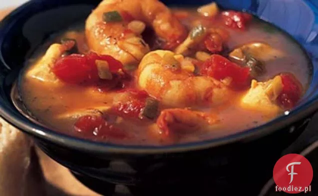 Gulasz pomarańczowo-szafranowy z krewetkami i Snapperem