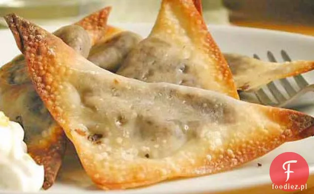 Ravioli grzybowe z majonezem cytrynowo-kaparowym