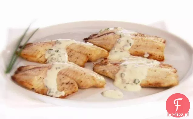Pieczona Tilapia z sosem musztardowo-szczypiorkowym