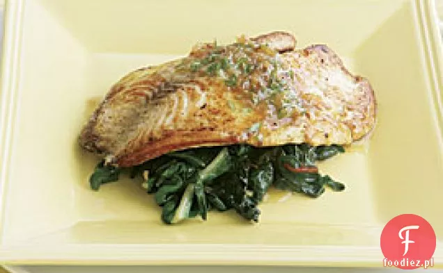 Podsmażona Tilapia Na Szwajcarskim Boćwinie Z Masłem Estragonowym