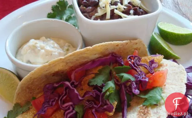 Kukurydziane Tacos rybne z sosem Jalapeno-limonkowym i pikantnym Blac