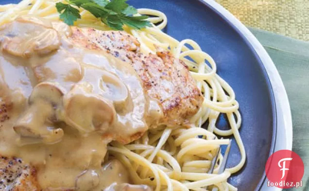 Kurczak z białym winem i pieczarkami