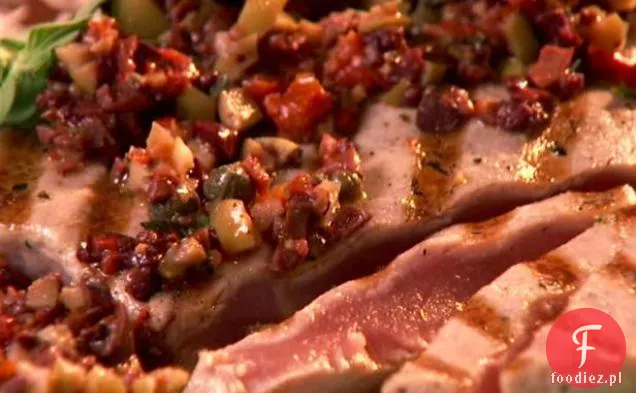 Grillowany Tuńczyk z Tapenadą oliwkową
