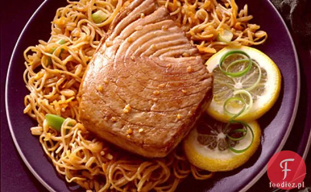 Steki Z Tuńczyka Teriyaki Ze Smażonym Ryżem I Makaronem