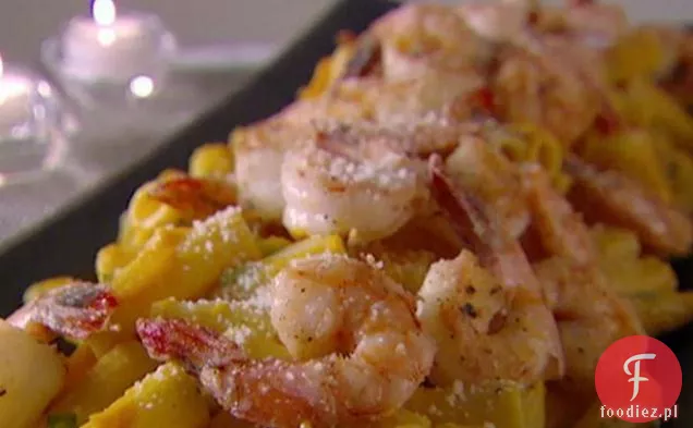 Rigatoni z dynią i krewetkami