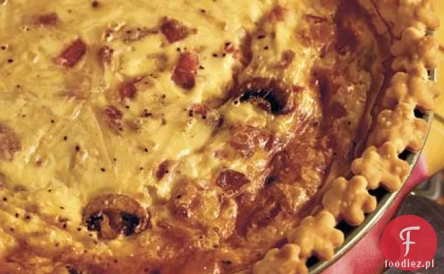 Quiche z szynką i boczkiem