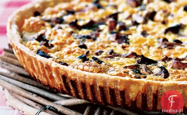 Quiche z pieczarkami i szynką