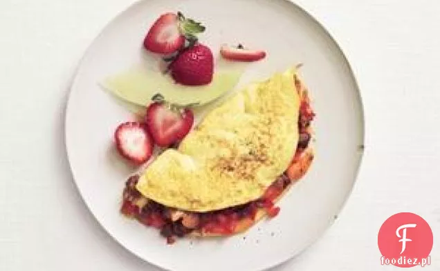 Omlet Z Kiełbasą, Papryką I Cheddarem