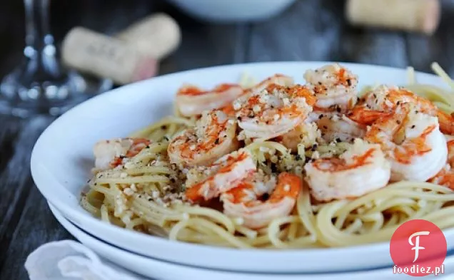 Lemon Pepper Shrimp Over Pasta