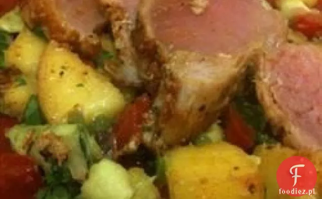 Steki z czarnego tuńczyka z salsą Mango