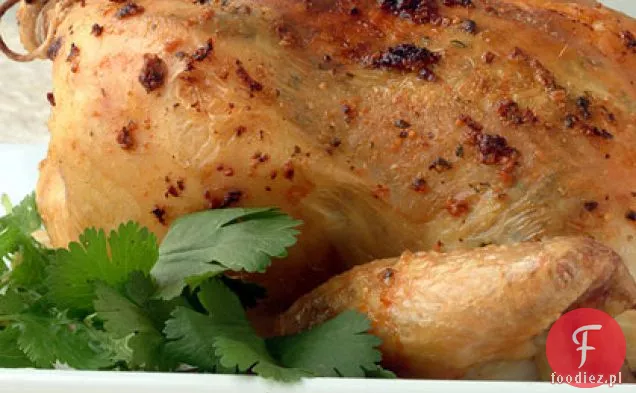Pieczony kurczak z miętowo-kolendrowym Pesto